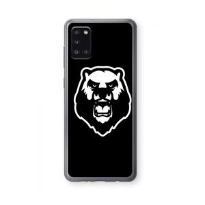 CaseCompany Angry Bear (black): Samsung Galaxy A31 Transparant Hoesje