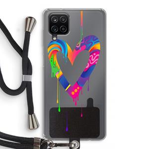 CaseCompany Melts My Heart: Samsung Galaxy A12 Transparant Hoesje met koord