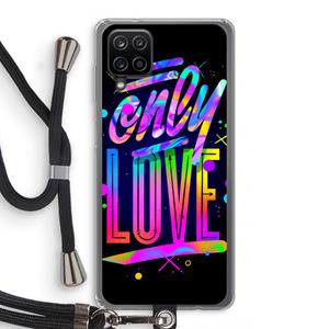 CaseCompany Only Love: Samsung Galaxy A12 Transparant Hoesje met koord