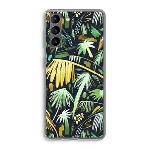 CaseCompany Tropical Palms Dark: Samsung Galaxy S21 Transparant Hoesje