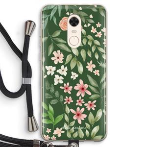 CaseCompany Botanical green sweet flower heaven: Xiaomi Redmi 5 Transparant Hoesje met koord