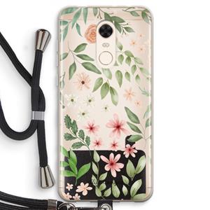 CaseCompany Botanical sweet flower heaven: Xiaomi Redmi 5 Transparant Hoesje met koord