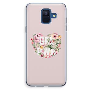 CaseCompany GRL PWR Flower: Samsung Galaxy A6 (2018) Transparant Hoesje