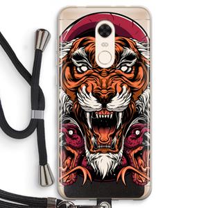 CaseCompany Tiger and Rattlesnakes: Xiaomi Redmi 5 Transparant Hoesje met koord