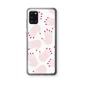 CaseCompany Hands pink: Samsung Galaxy A31 Transparant Hoesje