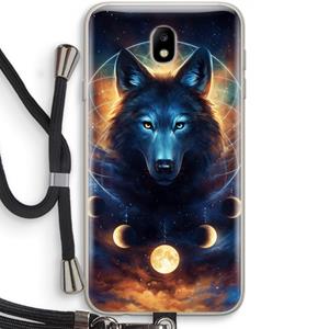 CaseCompany Wolf Dreamcatcher: Samsung Galaxy J7 (2017) Transparant Hoesje met koord