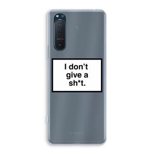 CaseCompany Don't give a shit: Sony Xperia 5 II Transparant Hoesje