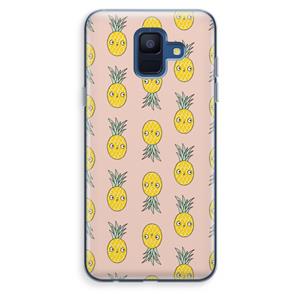 CaseCompany Ananas: Samsung Galaxy A6 (2018) Transparant Hoesje