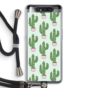 CaseCompany Cactus Lover: Samsung Galaxy A80 Transparant Hoesje met koord