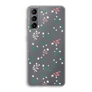 CaseCompany Small white flowers: Samsung Galaxy S21 Transparant Hoesje