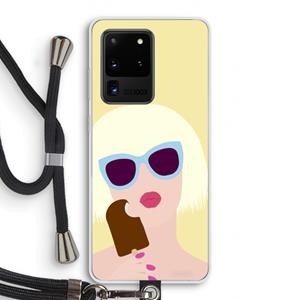 CaseCompany Ice cream: Samsung Galaxy S20 Ultra Transparant Hoesje met koord