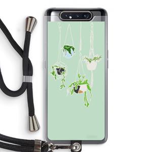 CaseCompany Hang In There: Samsung Galaxy A80 Transparant Hoesje met koord