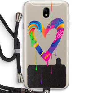 CaseCompany Melts My Heart: Samsung Galaxy J7 (2017) Transparant Hoesje met koord