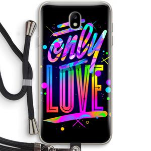 CaseCompany Only Love: Samsung Galaxy J7 (2017) Transparant Hoesje met koord