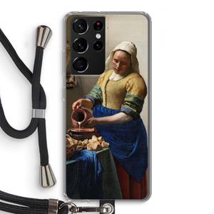 CaseCompany The Milkmaid: Samsung Galaxy S21 Ultra Transparant Hoesje met koord