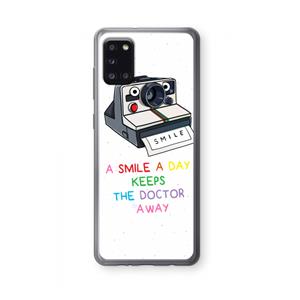 CaseCompany Smile: Samsung Galaxy A31 Transparant Hoesje