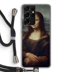 CaseCompany Mona Lisa: Samsung Galaxy S21 Ultra Transparant Hoesje met koord