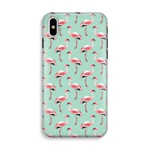 CaseCompany Flamingoprint groen: iPhone X Tough Case