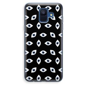 CaseCompany Eyes pattern: Samsung Galaxy A6 (2018) Transparant Hoesje