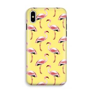 CaseCompany Flamingo's geel: iPhone X Tough Case