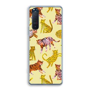 CaseCompany Cute Tigers and Leopards: Sony Xperia 5 II Transparant Hoesje