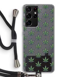 CaseCompany Weed: Samsung Galaxy S21 Ultra Transparant Hoesje met koord