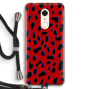 CaseCompany Red Leopard: Xiaomi Redmi 5 Transparant Hoesje met koord