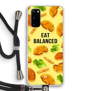 CaseCompany Eat Balanced: Samsung Galaxy S20 Transparant Hoesje met koord