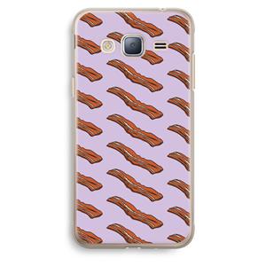 CaseCompany Bacon to my eggs #2: Samsung Galaxy J3 (2016) Transparant Hoesje