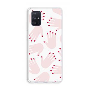 CaseCompany Hands pink: Galaxy A71 Transparant Hoesje