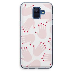 CaseCompany Hands pink: Samsung Galaxy A6 (2018) Transparant Hoesje