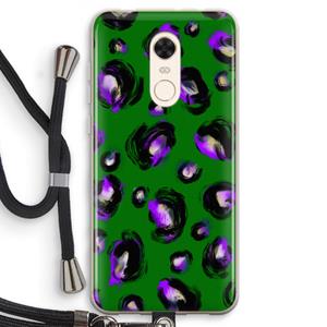 CaseCompany Green Cheetah: Xiaomi Redmi 5 Transparant Hoesje met koord