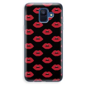 CaseCompany Lips: Samsung Galaxy A6 (2018) Transparant Hoesje