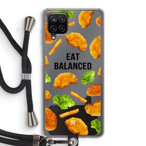 CaseCompany Eat Balanced: Samsung Galaxy A12 Transparant Hoesje met koord