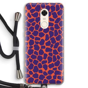 CaseCompany Purple Giraffe: Xiaomi Redmi 5 Transparant Hoesje met koord