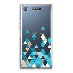 CaseCompany Gekleurde driehoekjes blauw: Sony Xperia XZ1 Transparant Hoesje