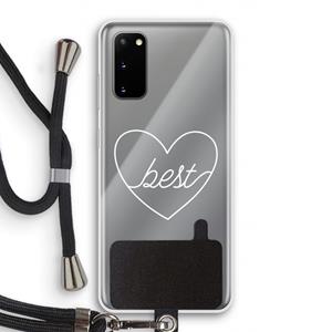 CaseCompany Best heart pastel: Samsung Galaxy S20 Transparant Hoesje met koord