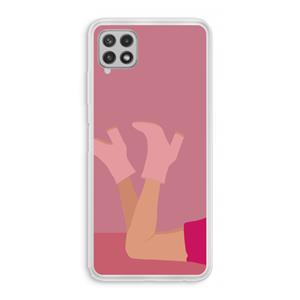 CaseCompany Pink boots: Samsung Galaxy A22 4G Transparant Hoesje