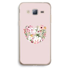 CaseCompany GRL PWR Flower: Samsung Galaxy J3 (2016) Transparant Hoesje