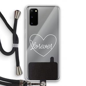 CaseCompany Forever heart pastel: Samsung Galaxy S20 Transparant Hoesje met koord