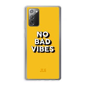 CaseCompany No Bad Vibes: Samsung Galaxy Note 20 / Note 20 5G Transparant Hoesje
