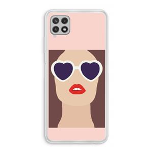 CaseCompany Red lips: Samsung Galaxy A22 4G Transparant Hoesje
