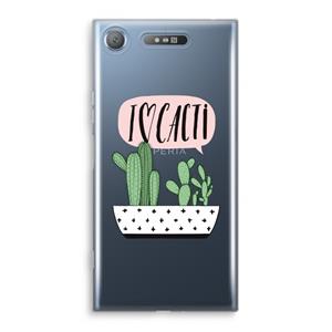 CaseCompany I love cacti: Sony Xperia XZ1 Transparant Hoesje