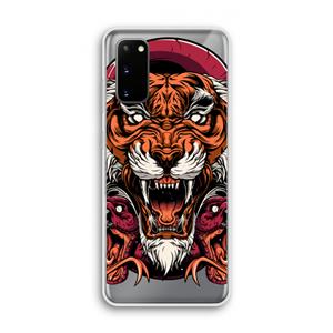 CaseCompany Tiger and Rattlesnakes: Samsung Galaxy S20 Transparant Hoesje