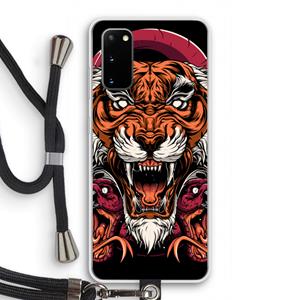 CaseCompany Tiger and Rattlesnakes: Samsung Galaxy S20 Transparant Hoesje met koord