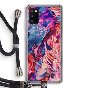 CaseCompany Pink Orchard: Samsung Galaxy A41 Transparant Hoesje met koord
