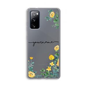 CaseCompany Gele bloemen: Samsung Galaxy S20 FE / S20 FE 5G Transparant Hoesje