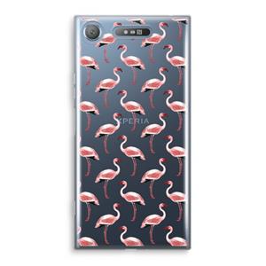 CaseCompany Flamingoprint groen: Sony Xperia XZ1 Transparant Hoesje