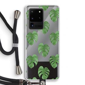 CaseCompany Monstera leaves: Samsung Galaxy S20 Ultra Transparant Hoesje met koord