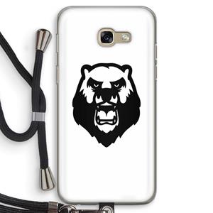 CaseCompany Angry Bear (white): Samsung Galaxy A5 (2017) Transparant Hoesje met koord